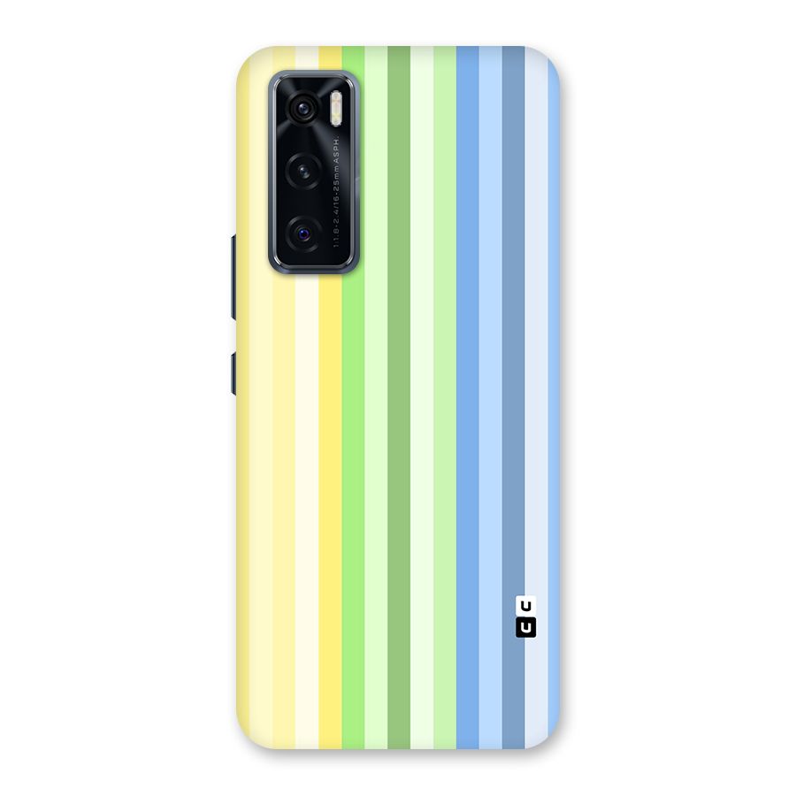 Minimal Pastel Shades Stripes Back Case for Vivo V20 SE