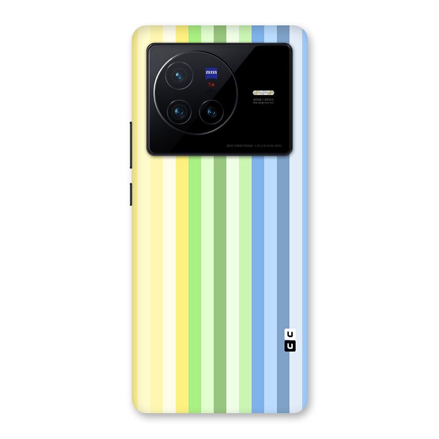 Minimal Pastel Shades Stripes Back Case for Vivo X80