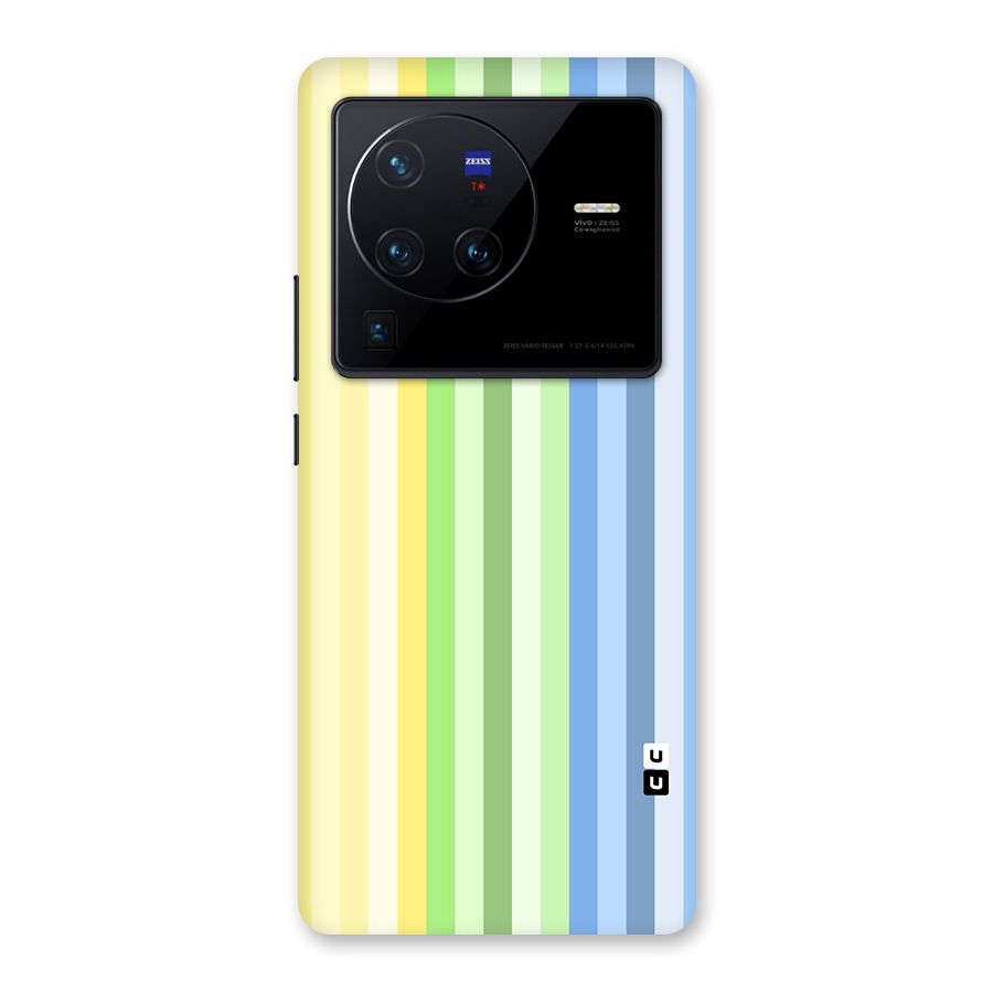 Minimal Pastel Shades Stripes Back Case for Vivo X80 Pro