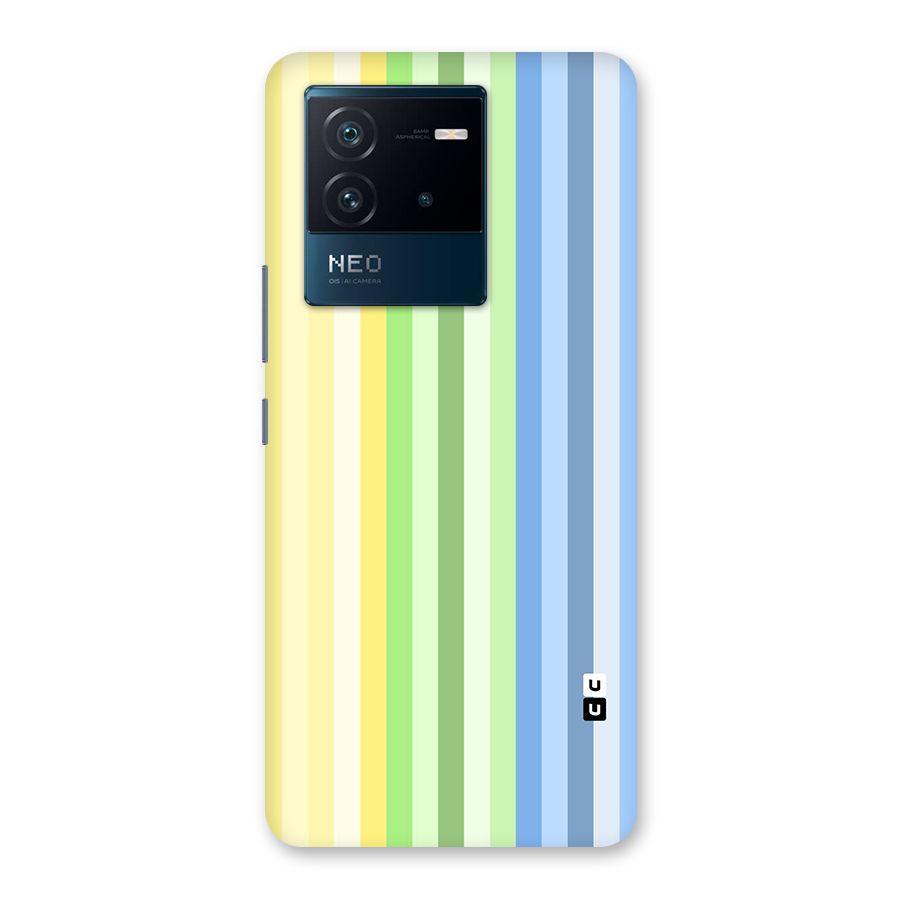 Minimal Pastel Shades Stripes Back Case for Vivo iQOO Neo 6 5G