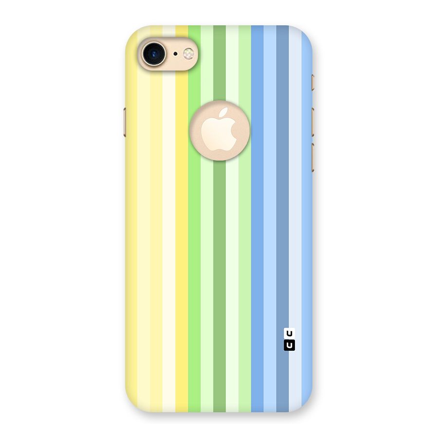 Minimal Pastel Shades Stripes Back Case for iPhone 8 Logo Cut