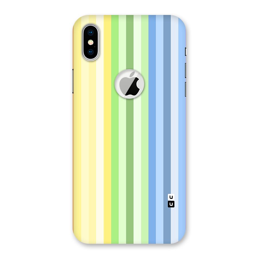 Minimal Pastel Shades Stripes Back Case for iPhone X Logo Cut