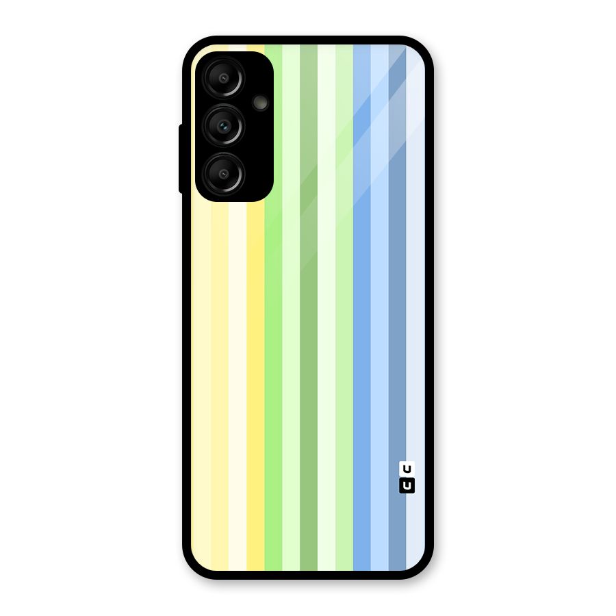 Minimal Pastel Shades Stripes Glass Back Case for Galaxy A14 5G