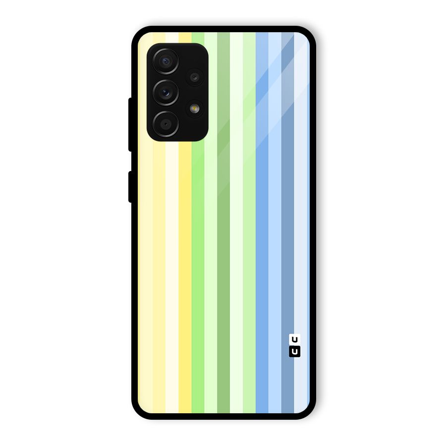 Minimal Pastel Shades Stripes Glass Back Case for Galaxy A53 5G