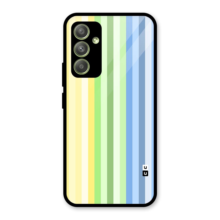 Minimal Pastel Shades Stripes Glass Back Case for Galaxy A54