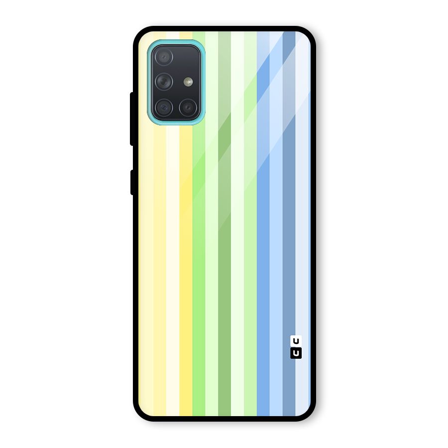 Minimal Pastel Shades Stripes Glass Back Case for Galaxy A71