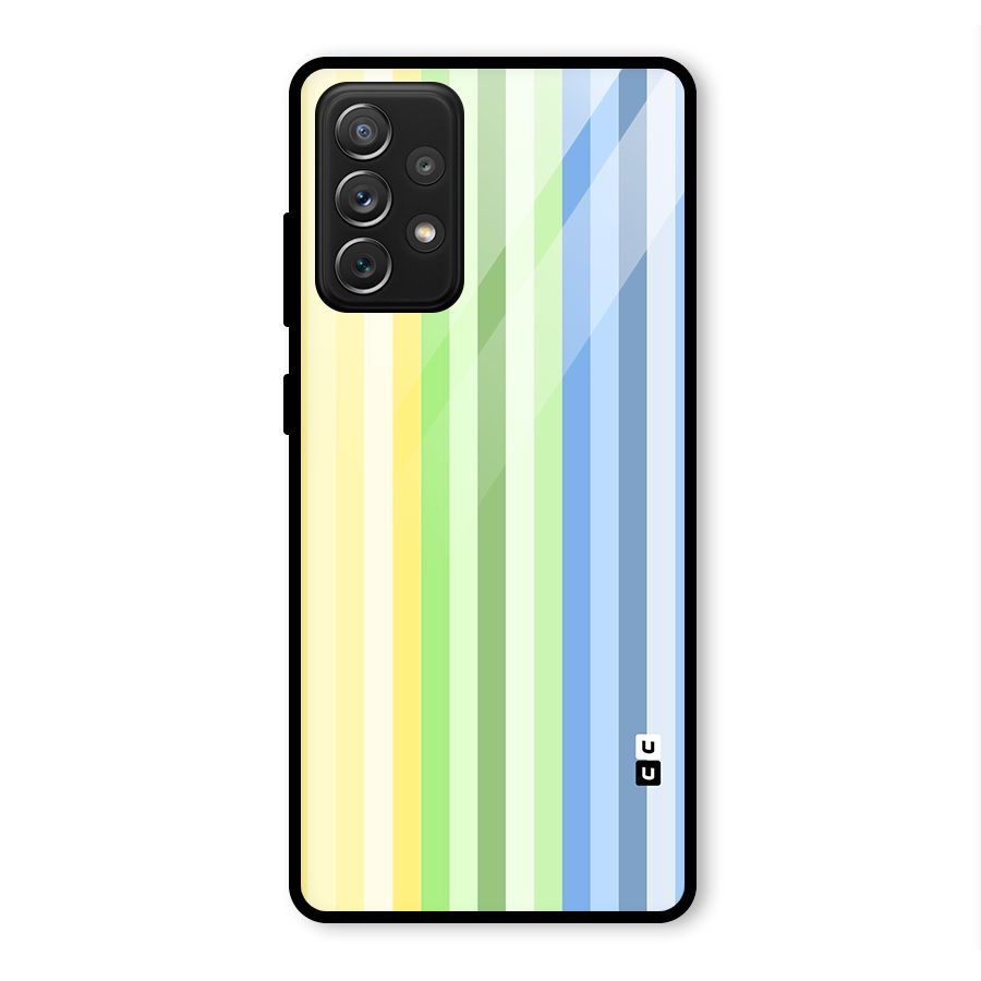 Minimal Pastel Shades Stripes Glass Back Case for Galaxy A72