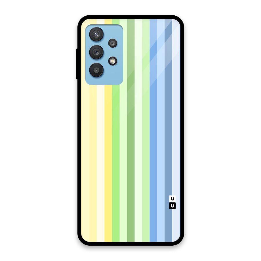 Minimal Pastel Shades Stripes Glass Back Case for Galaxy M32 5G