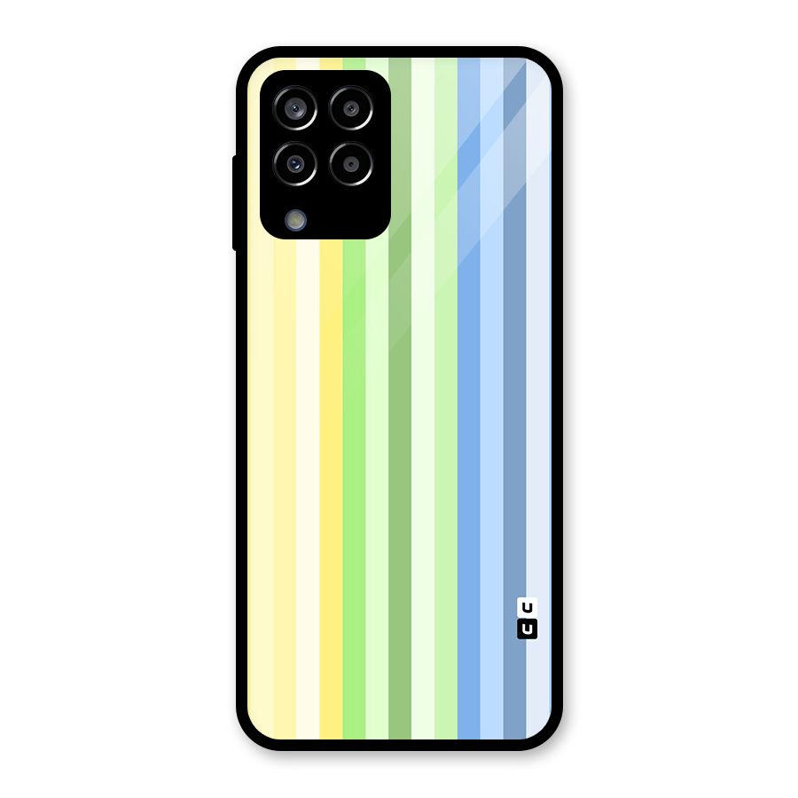 Minimal Pastel Shades Stripes Glass Back Case for Galaxy M33