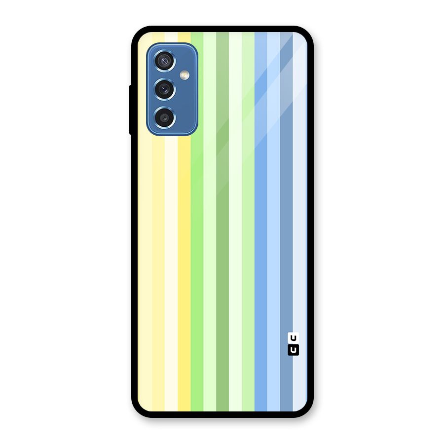 Minimal Pastel Shades Stripes Glass Back Case for Galaxy M52 5G