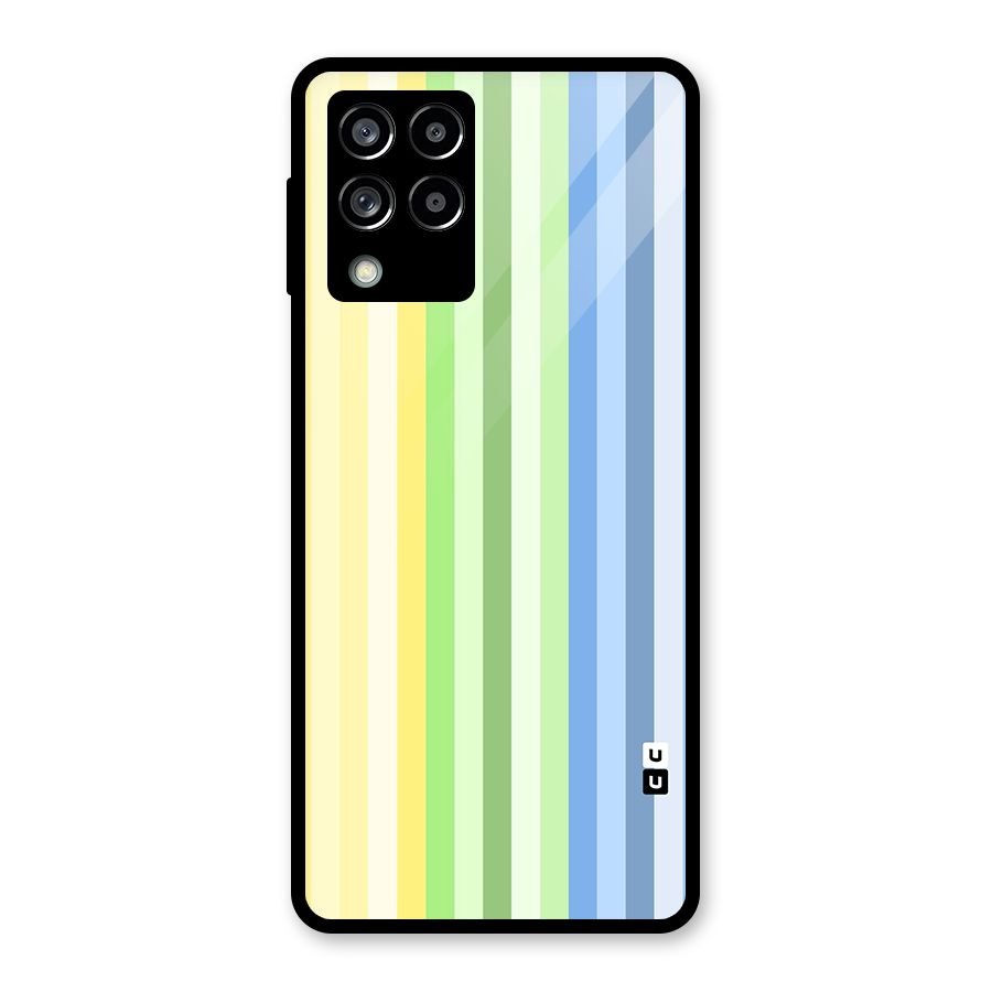 Minimal Pastel Shades Stripes Glass Back Case for Galaxy M53 5G