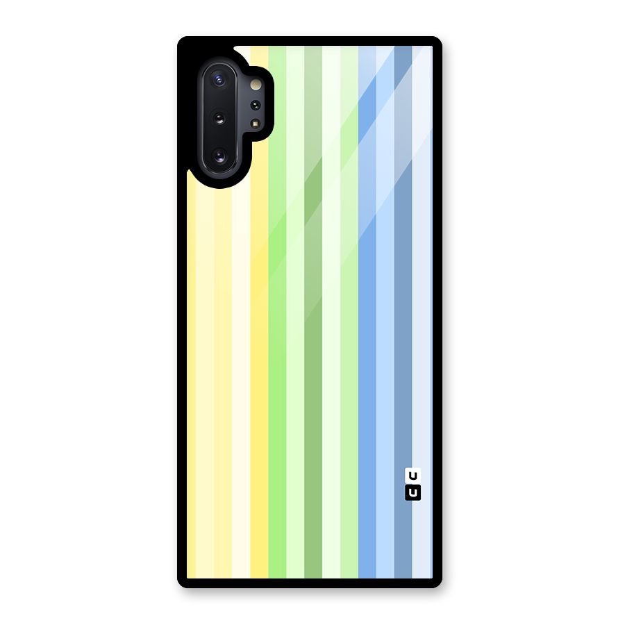 Minimal Pastel Shades Stripes Glass Back Case for Galaxy Note 10 Plus