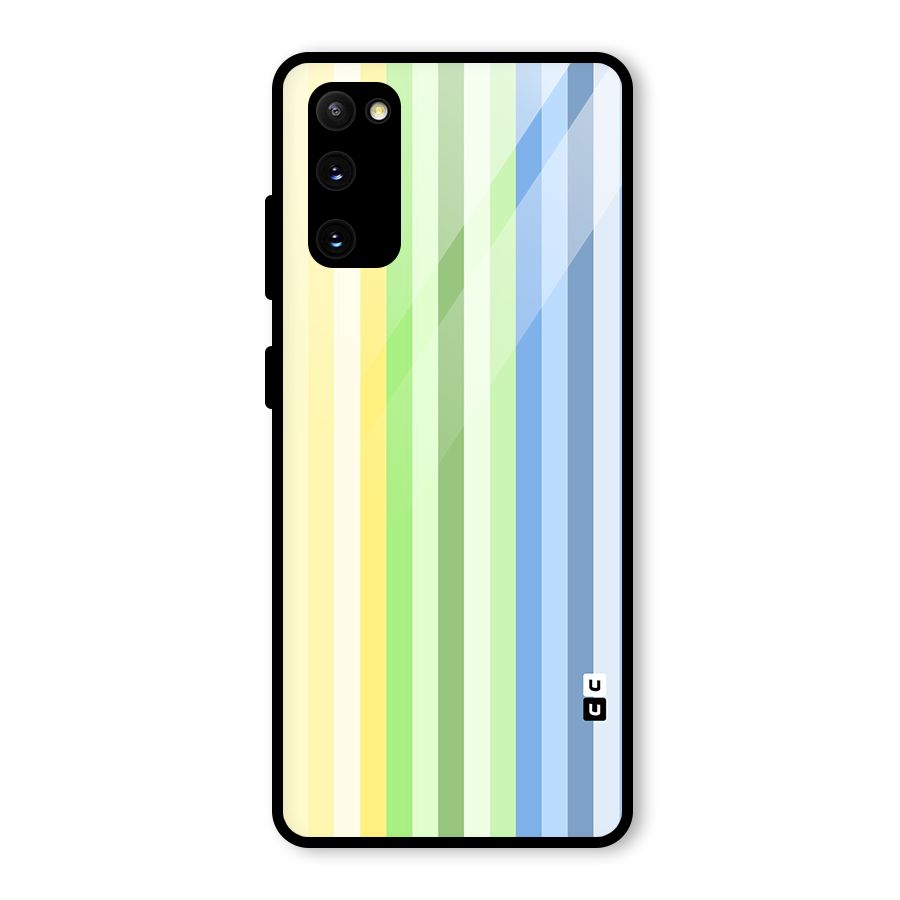 Minimal Pastel Shades Stripes Glass Back Case for Galaxy S20 FE 5G