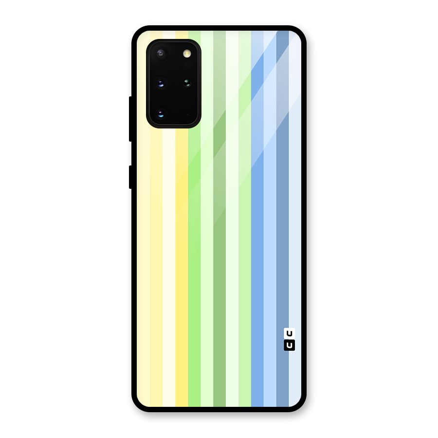 Minimal Pastel Shades Stripes Glass Back Case for Galaxy S20 Plus