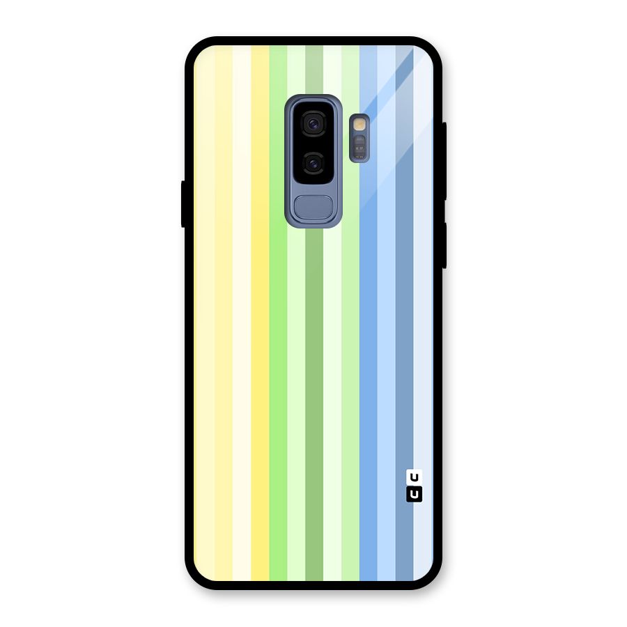 Minimal Pastel Shades Stripes Glass Back Case for Galaxy S9 Plus