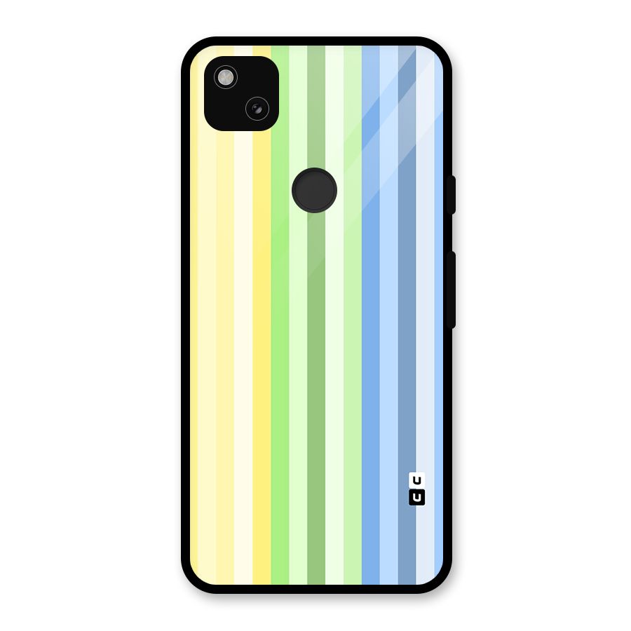 Minimal Pastel Shades Stripes Glass Back Case for Google Pixel 4a