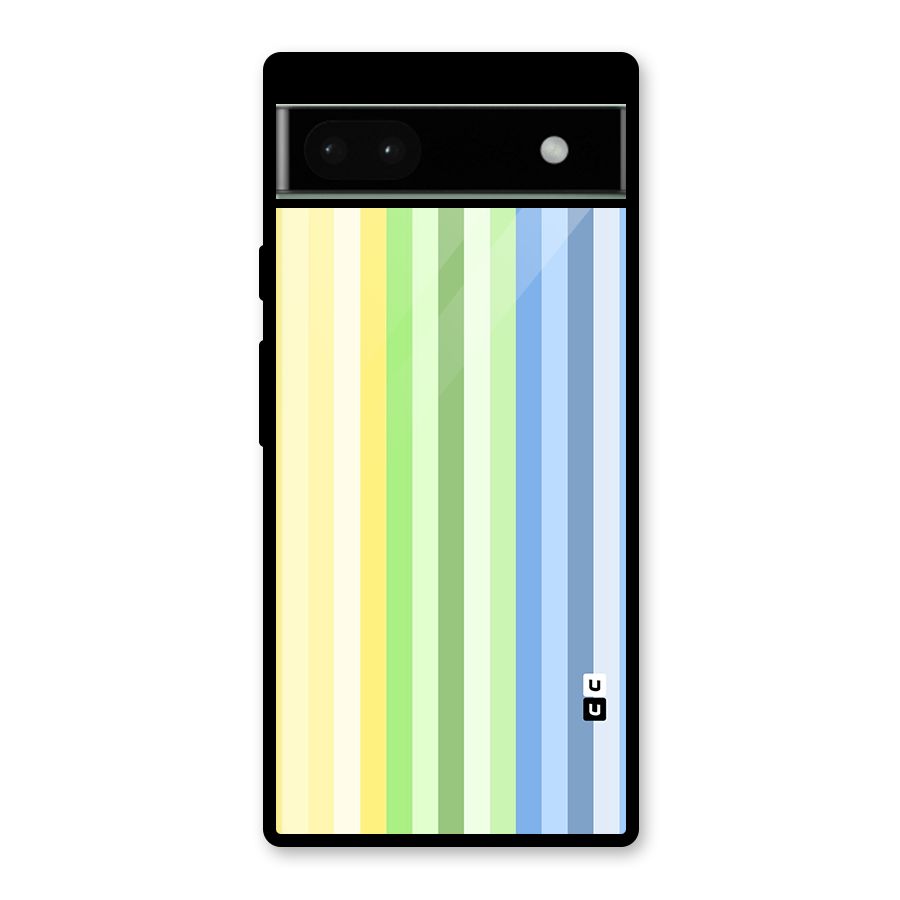 Minimal Pastel Shades Stripes Glass Back Case for Google Pixel 6a