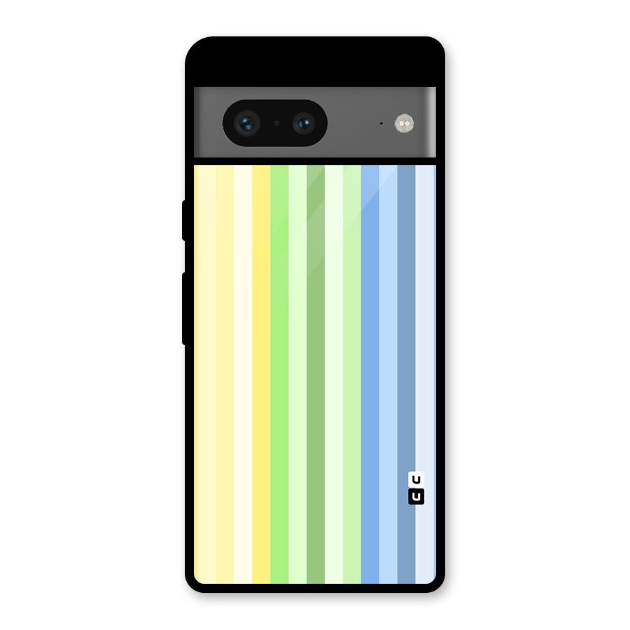 Minimal Pastel Shades Stripes Glass Back Case for Google Pixel 7