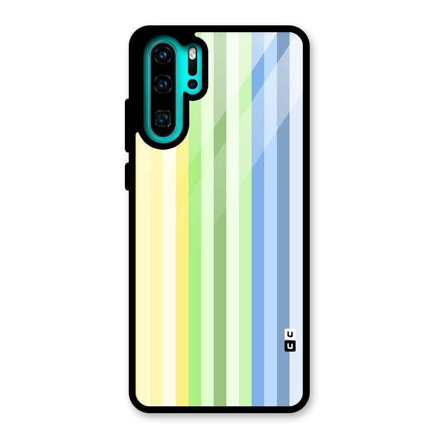 Minimal Pastel Shades Stripes Glass Back Case for Huawei P30 Pro