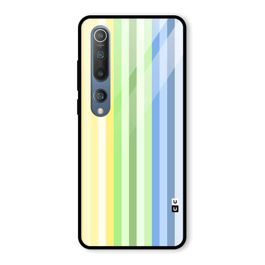 Minimal Pastel Shades Stripes Glass Back Case for Mi 10