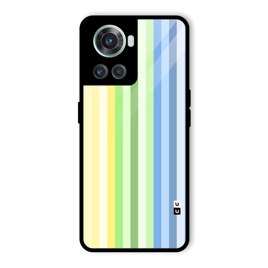 Minimal Pastel Shades Stripes Glass Back Case for OnePlus 10R