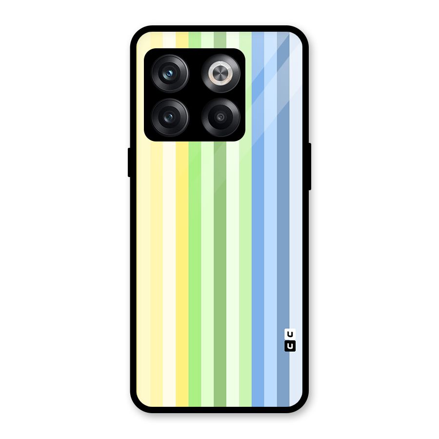 Minimal Pastel Shades Stripes Glass Back Case for OnePlus 10T