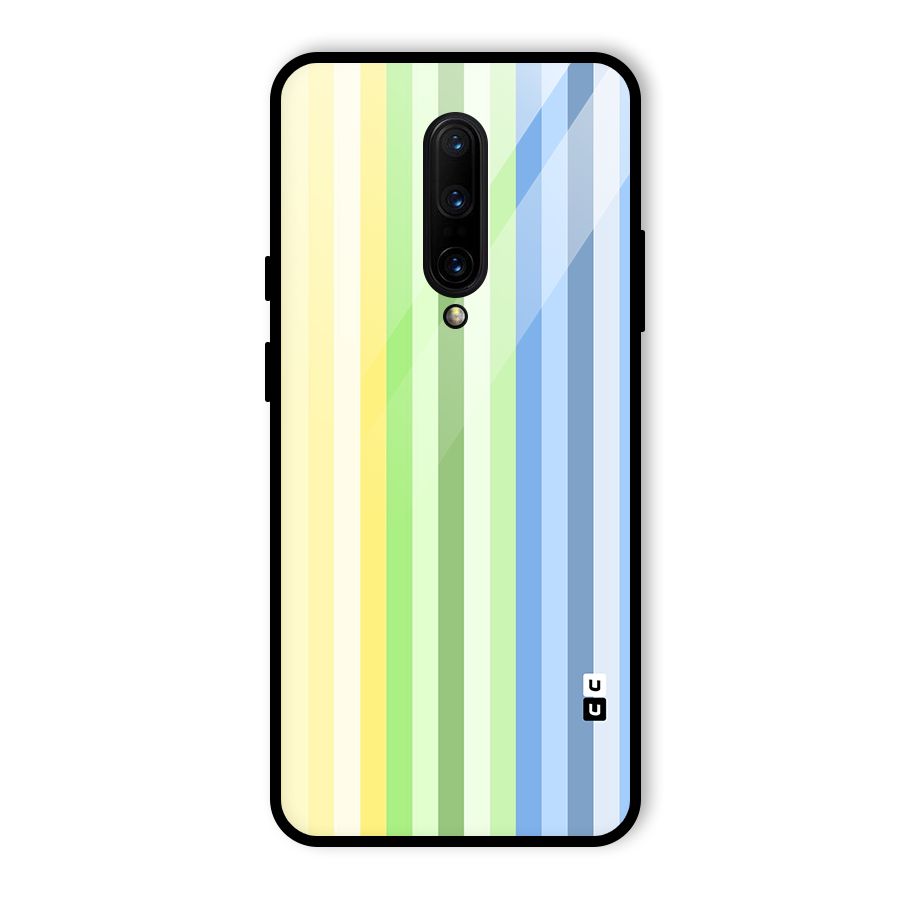Minimal Pastel Shades Stripes Glass Back Case for OnePlus 7 Pro