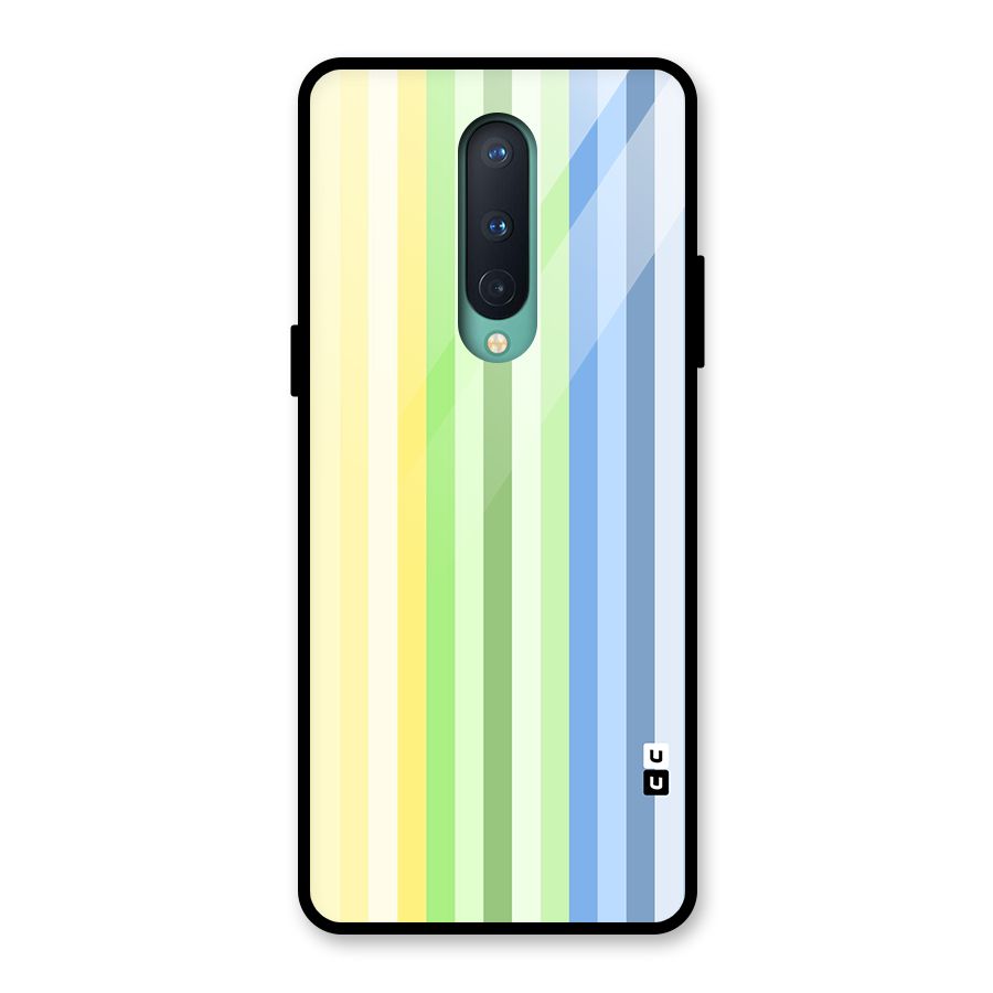 Minimal Pastel Shades Stripes Glass Back Case for OnePlus 8