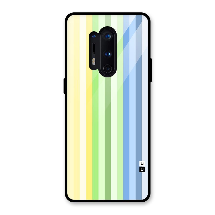Minimal Pastel Shades Stripes Glass Back Case for OnePlus 8 Pro
