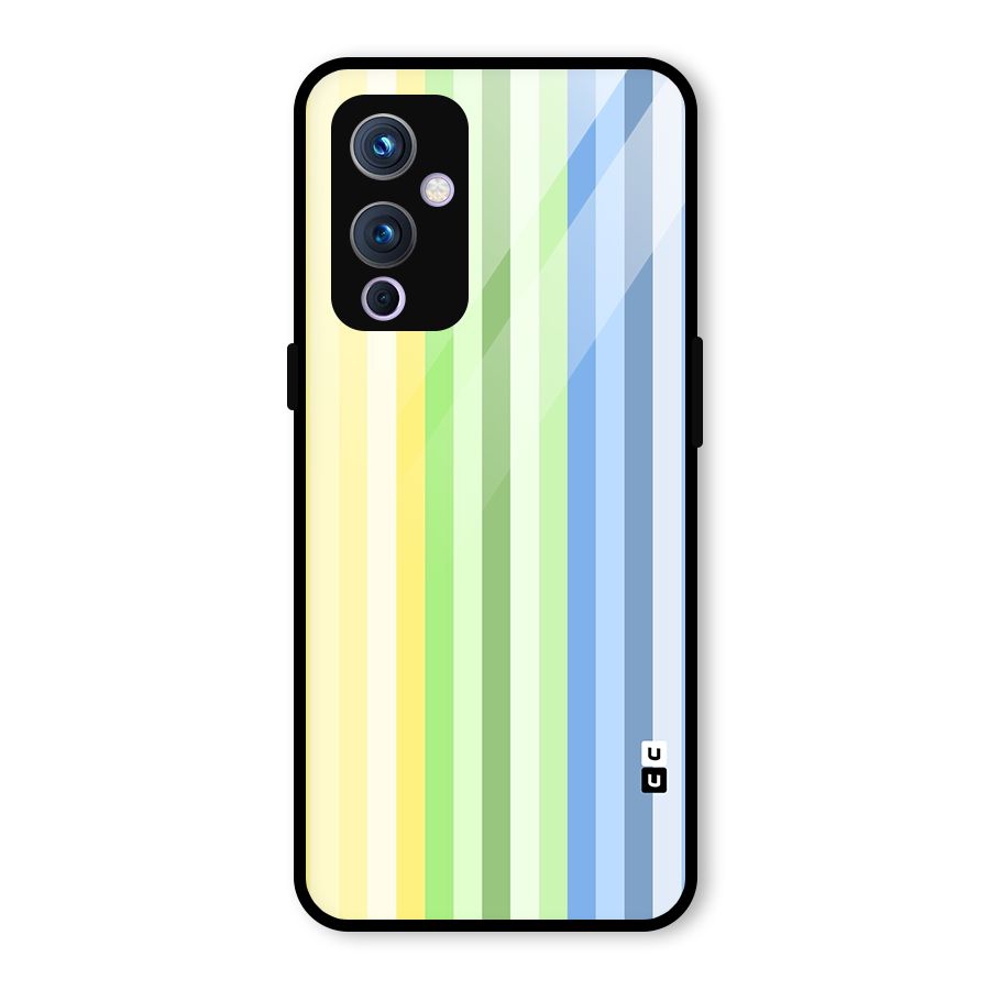 Minimal Pastel Shades Stripes Glass Back Case for OnePlus 9