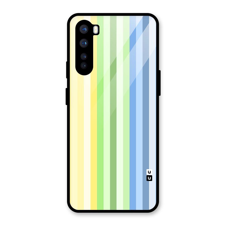 Minimal Pastel Shades Stripes Glass Back Case for OnePlus Nord