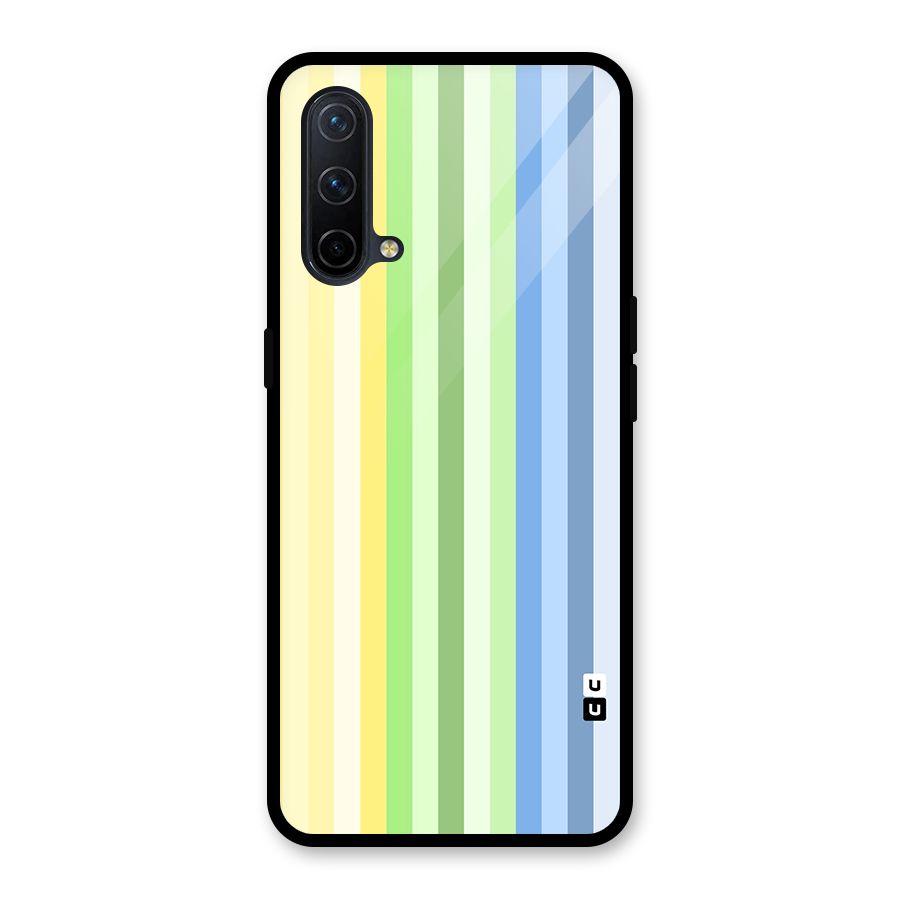 Minimal Pastel Shades Stripes Glass Back Case for OnePlus Nord CE 5G