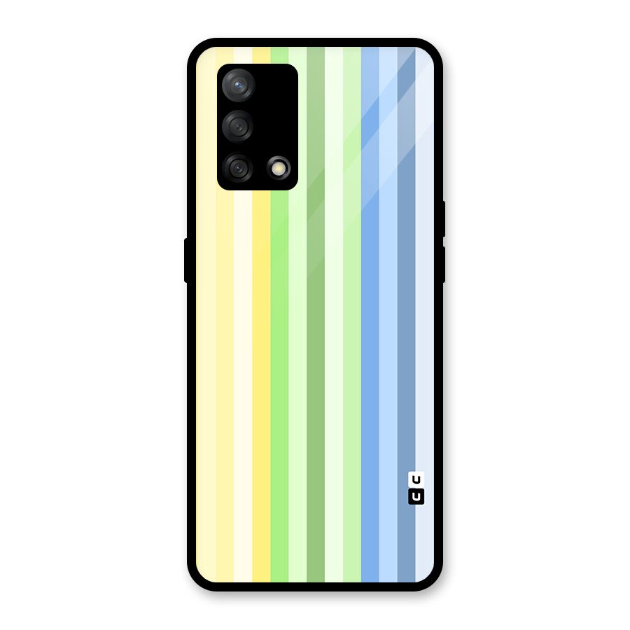 Minimal Pastel Shades Stripes Glass Back Case for Oppo F19