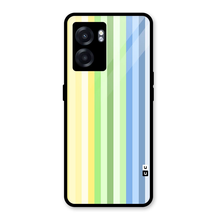 Minimal Pastel Shades Stripes Glass Back Case for Oppo K10 (5G)