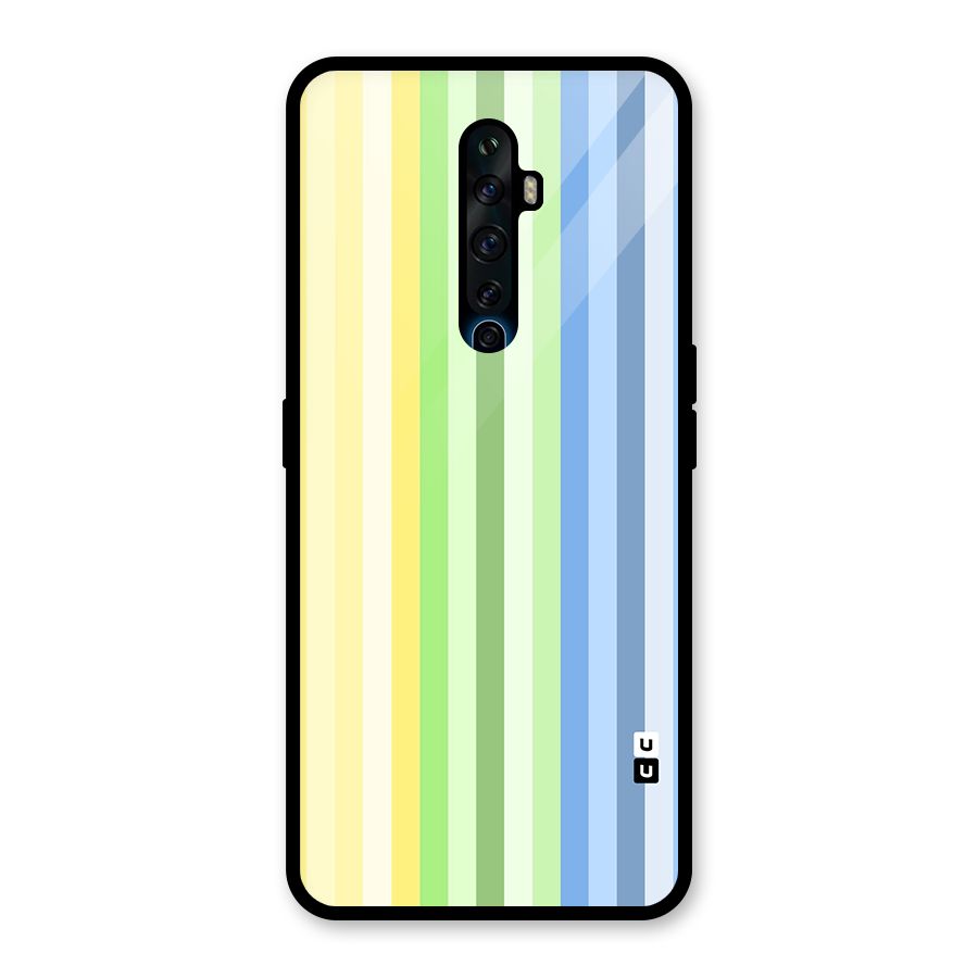 Minimal Pastel Shades Stripes Glass Back Case for Oppo Reno2 F
