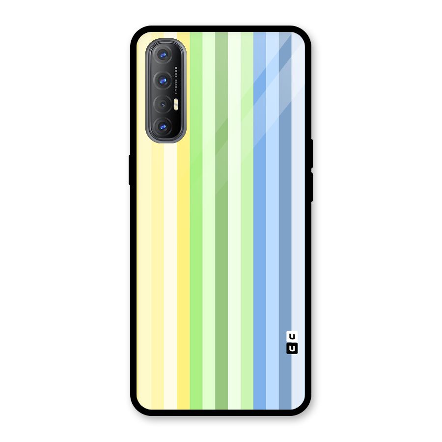 Minimal Pastel Shades Stripes Glass Back Case for Oppo Reno3 Pro