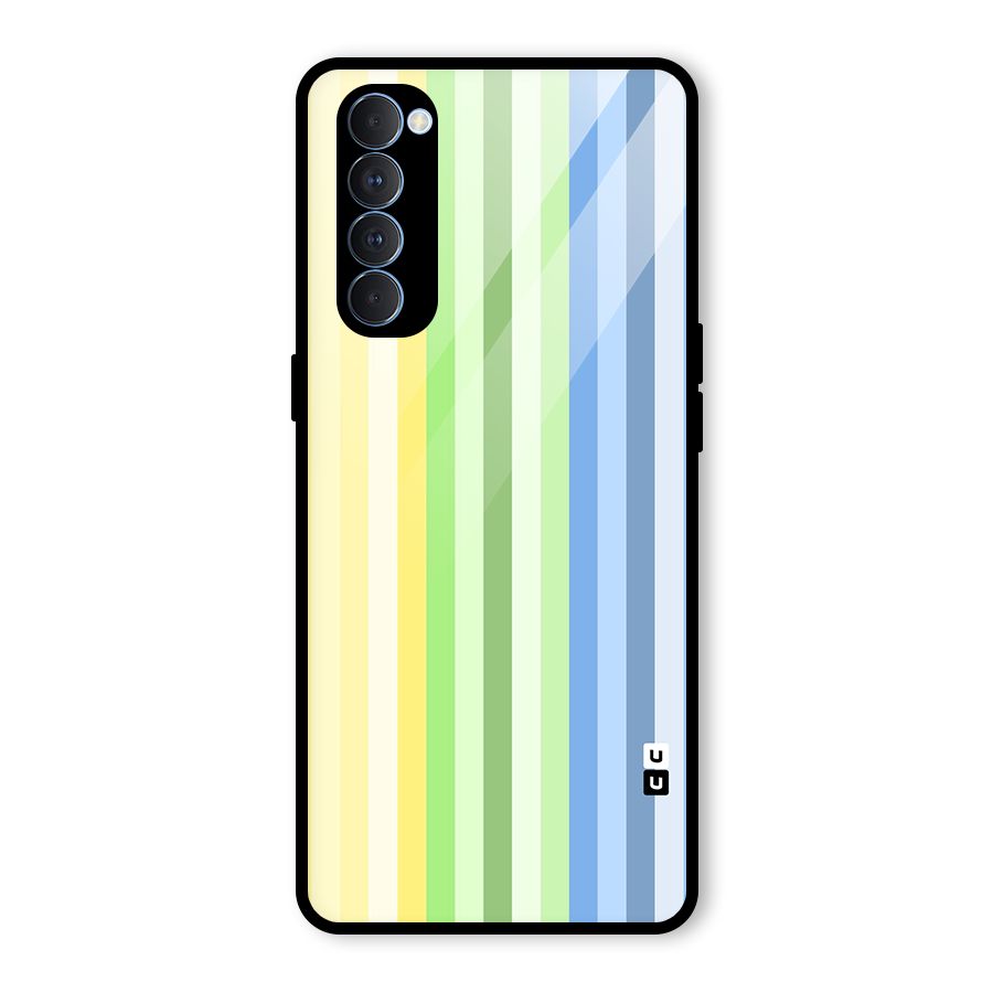 Minimal Pastel Shades Stripes Glass Back Case for Oppo Reno4 Pro