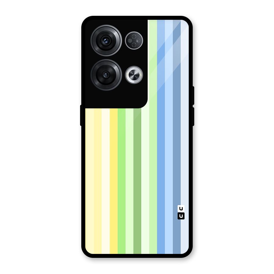 Minimal Pastel Shades Stripes Glass Back Case for Oppo Reno8 Pro 5G