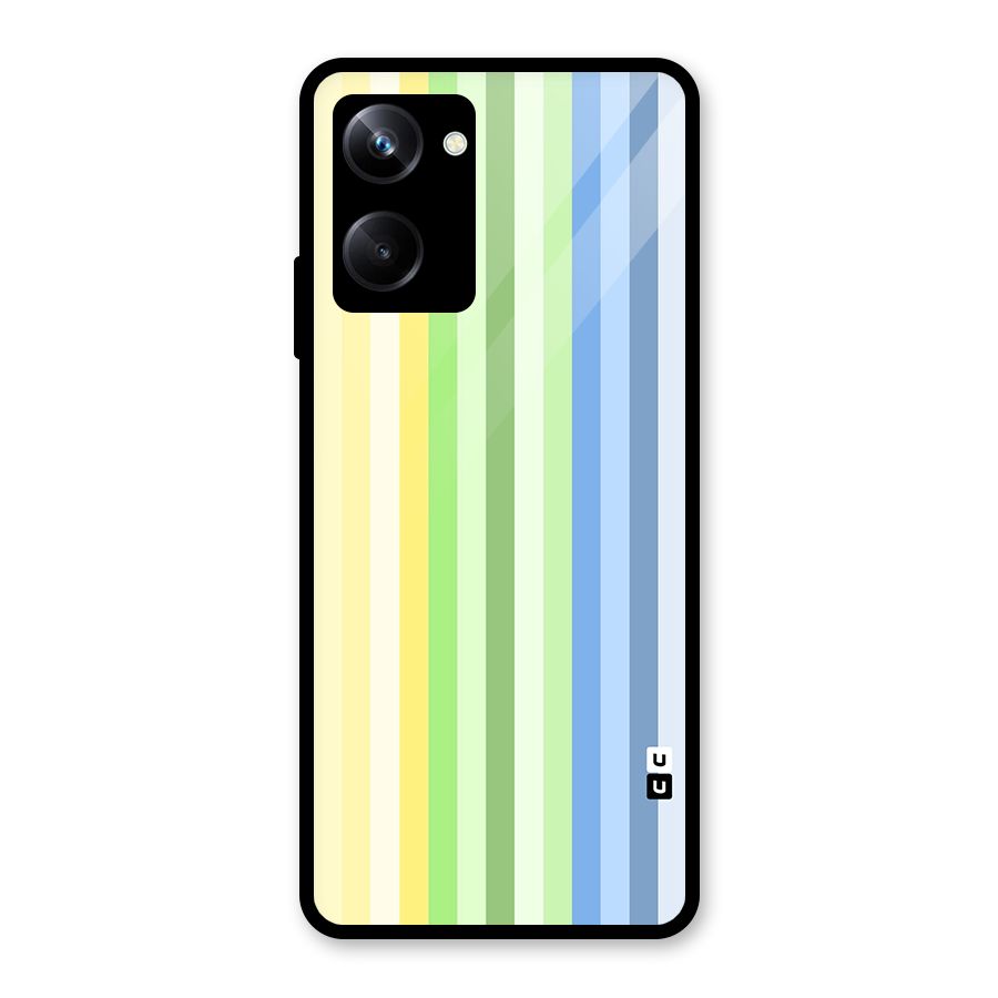 Minimal Pastel Shades Stripes Glass Back Case for Realme 10 Pro