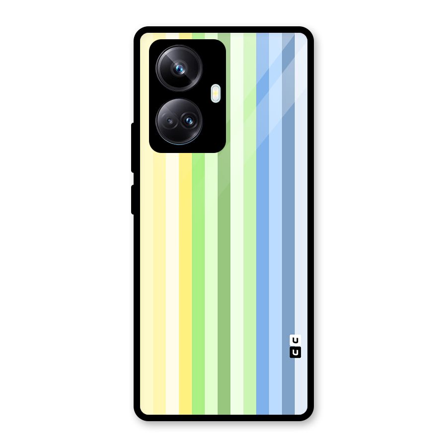 Minimal Pastel Shades Stripes Glass Back Case for Realme 10 Pro Plus