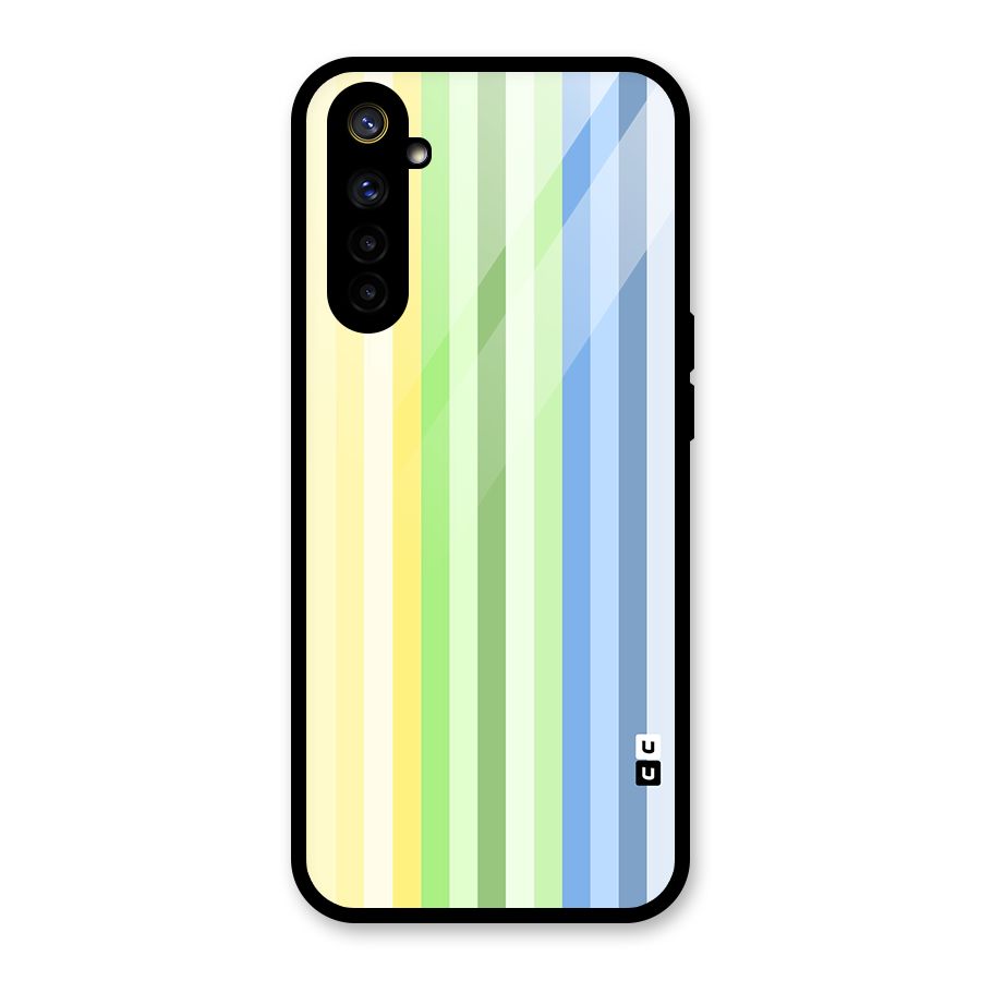 Minimal Pastel Shades Stripes Glass Back Case for Realme 6