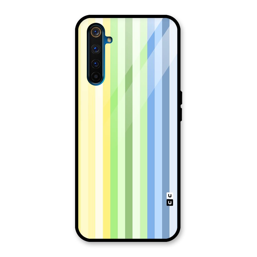 Minimal Pastel Shades Stripes Glass Back Case for Realme 6 Pro