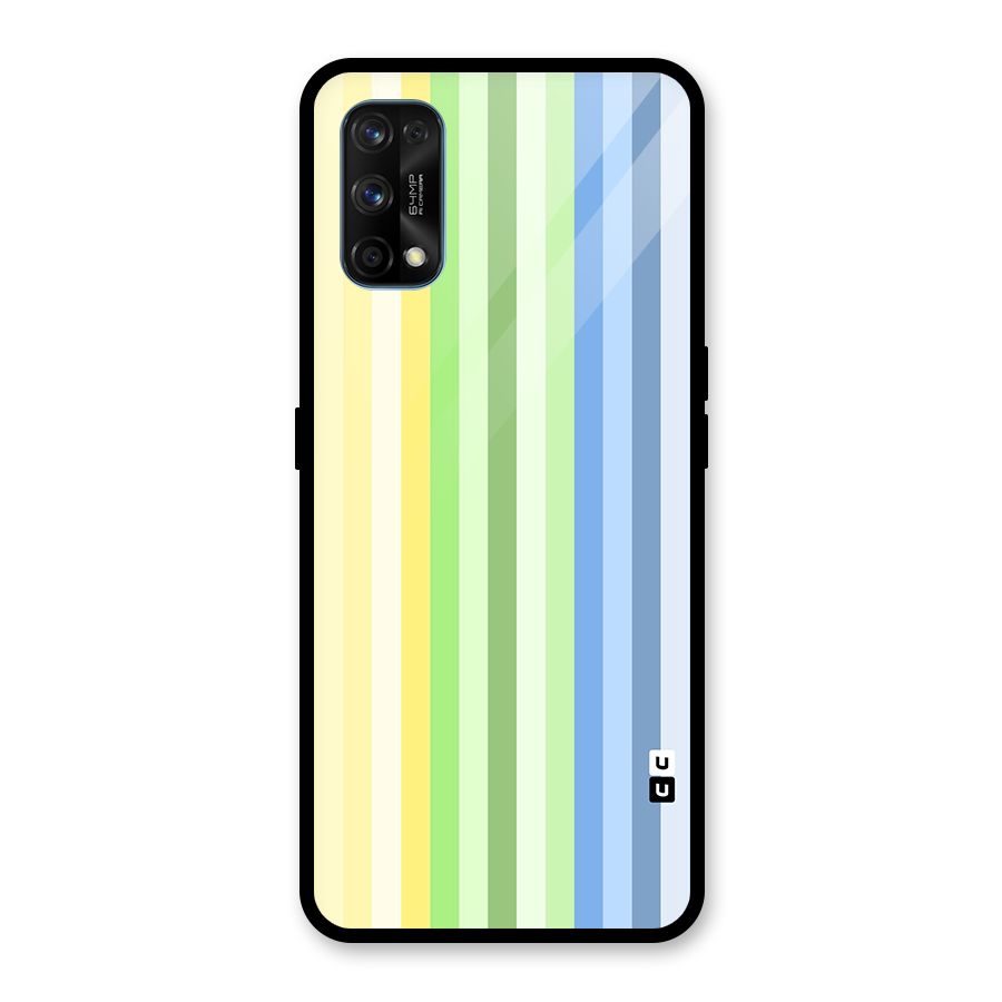 Minimal Pastel Shades Stripes Glass Back Case for Realme 7 Pro