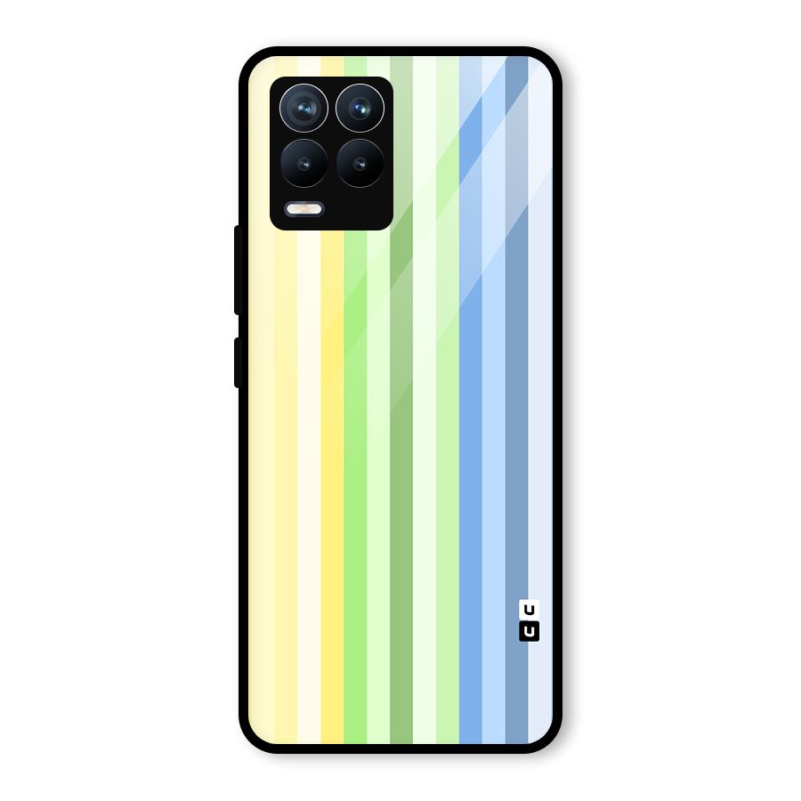 Minimal Pastel Shades Stripes Glass Back Case for Realme 8 Pro