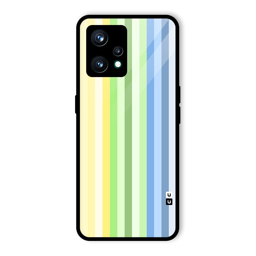 Minimal Pastel Shades Stripes Glass Back Case for Realme 9 Pro Plus 5G