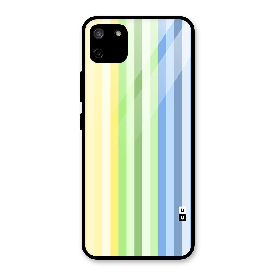 Minimal Pastel Shades Stripes Glass Back Case for Realme C11