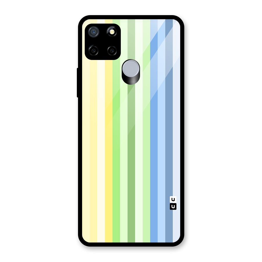 Minimal Pastel Shades Stripes Glass Back Case for Realme Narzo 30A