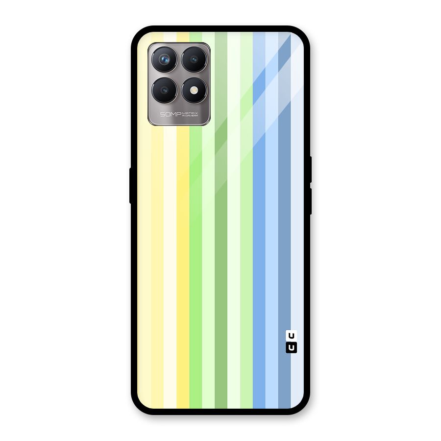 Minimal Pastel Shades Stripes Glass Back Case for Realme Narzo 50