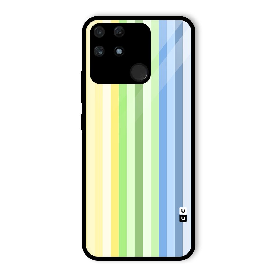Minimal Pastel Shades Stripes Glass Back Case for Realme Narzo 50A
