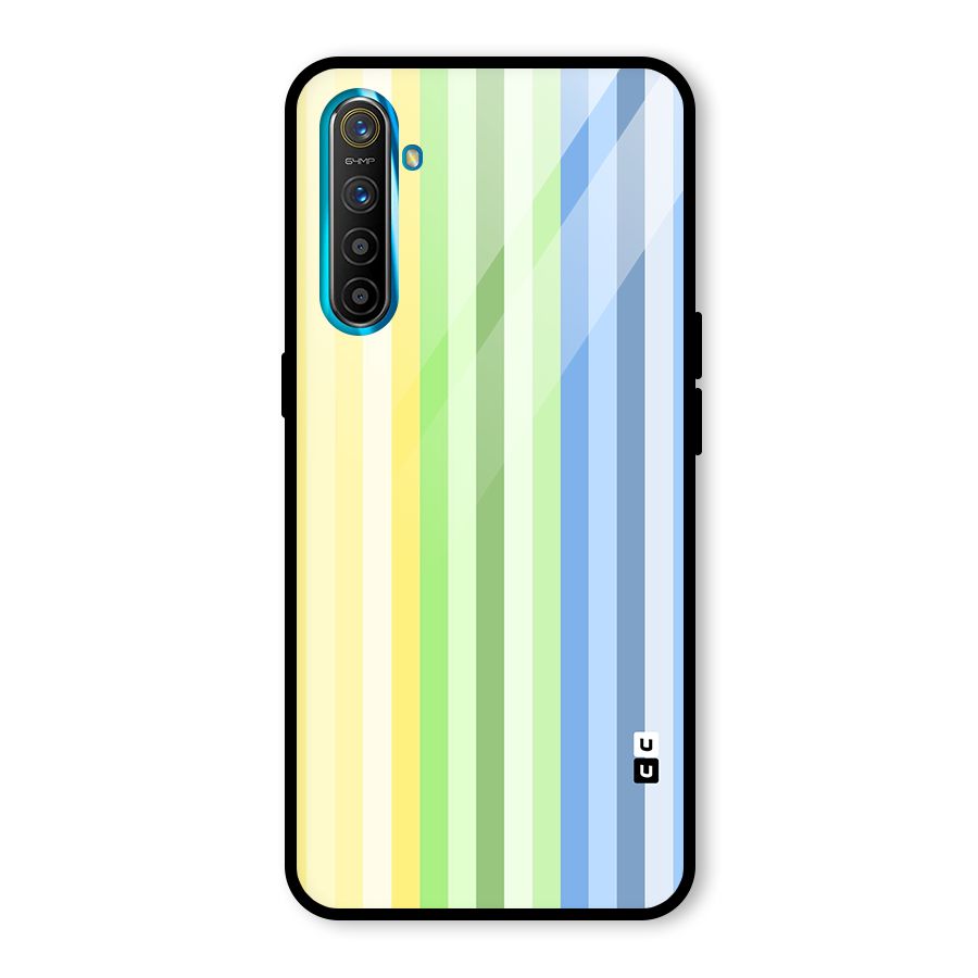 Minimal Pastel Shades Stripes Glass Back Case for Realme X2